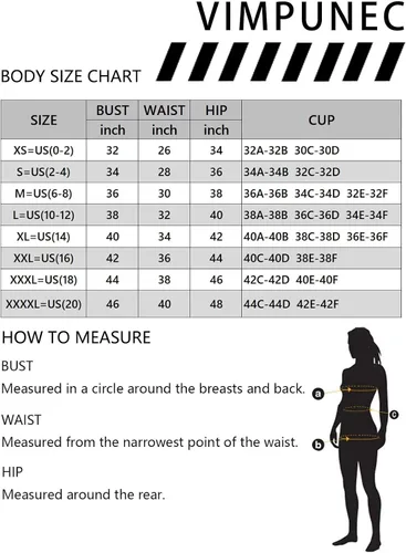 Vista 6 de VIMPUNEC Traje de baño elegante de una pieza con volantes y control de abdomen para mujer