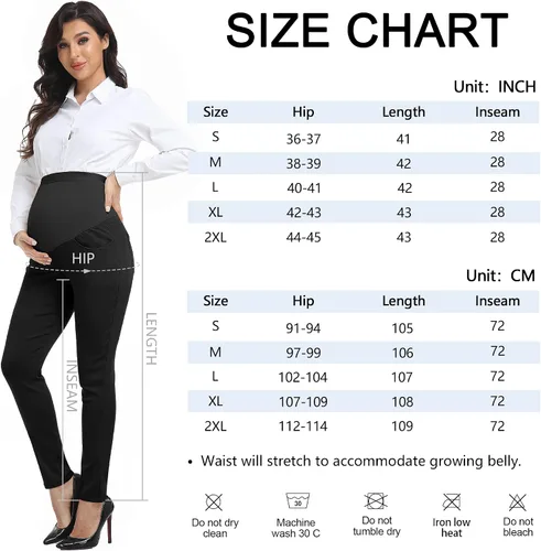 Vista 7 de PACBREEZE Women's Maternity Work Pants Stretchy High Waist Skinny Leg Pregnancy Business Casual Dress Pants