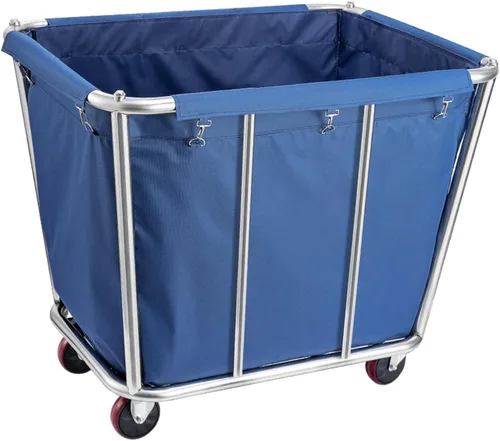 Vista 11 de Cesta de lavandería con ruedas de 105 galones, carrito comercial de gran capacidad para ropa resistente de 400 litros con marco de acero inoxidable