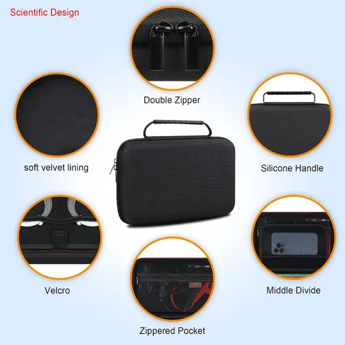 Vista 4 de Elonbo Funda rígida de viaje GPS para Garmin dezl OTR1000 de 10 pulgadas, Garmin dezl OTR1010/Garmin RV 1090 Sistema de navegación GPS, bolsillo