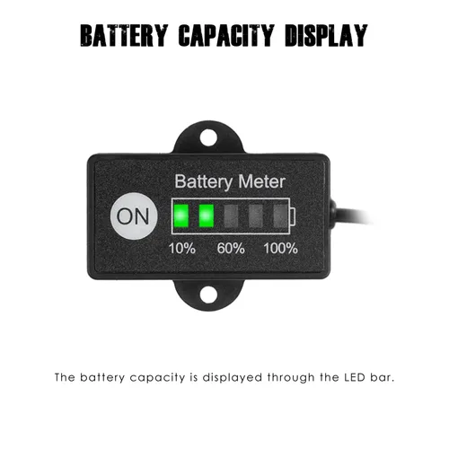 Vista 2 de Medidor de nivel de batería de plomo ácido de 12 V y 24 V para carrito de golf, monitor de capacidad de batería LED para Club Car Star Carretilla