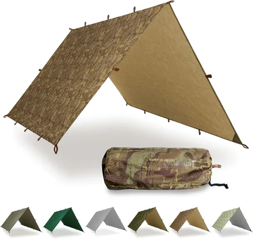 Vista 9 de AquaQuest Lona Safari – Ligera impermeable (0.197 in) con costuras selladas Ripstop para mochileros, senderismo y camping en hamacas
