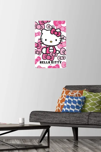 Vista 2 de Trends International Hello Kitty - Póster de pared con lazos y alfileres, 14.725 x 22.375 pulgadas 2-Paquete de póster y pin de empuje