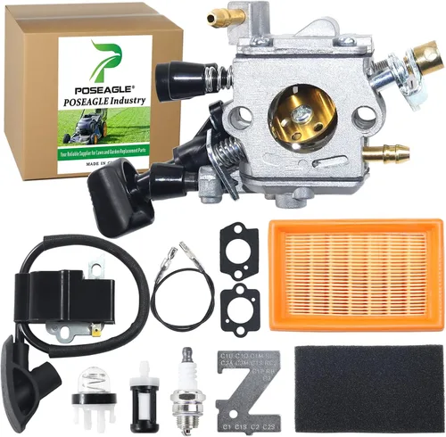 Vista 10 de Kit de carburador BR430 para sopladoras de mochila Stihl BR350, BR430, SR430, SR450. Reemplaza el kit de carburador Stihl br430, carburador Stihl
