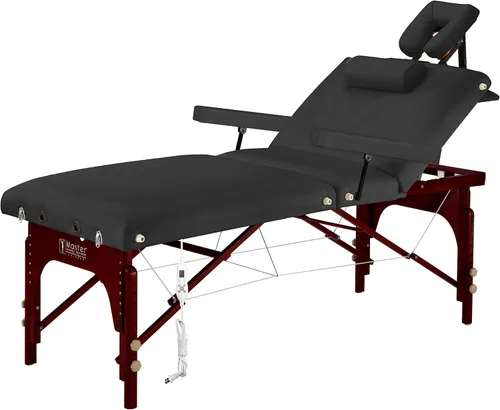 Vista 2 de Master Massage Montclair - Mesa de masaje profesional de 31 pulgadas con capa de espuma viscoelástica, color negro (Salon Therma Top)
