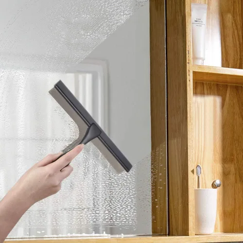 Vista 7 de HIWARE Escobilla de ducha multiusos para puertas de ducha, baño, ventana y cristal de coche, color negro, acero inoxidable, 10 pulgadas