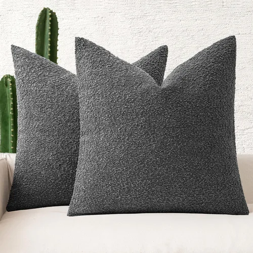Vista 15 de MIULEE - Fundas de almohada decorativas para sofá lumbar de 16 x 16 pulgadas, color beige Set of 2 Textured Neutral Throw Pillow Covers, Accent
