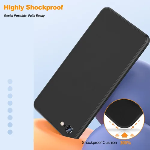 Vista 2 de Funda para iPhone 11, funda de goma de gel de silicona líquida, no amarillenta, funda protectora de silicona multicolor, funda protectora Negro