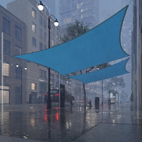 Vista 2 de Royal Shade Toldo rectangular azul de 7 x 19 pies, impermeable, toldo RS-SLR, toldo para refugio, UPF50+ 98% de bloqueo UV resistente a los rayos UV