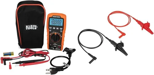 Vista 12 de Klein Tools ET270 Multiprobador digital de rango automático, AC/DC, resistencia y kit de herramientas de búsqueda de disyuntores 80016