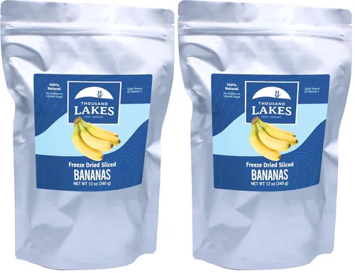 Vista 8 de Thousand Lakes Frutas liofilizadas (plátano, paquete de 2 paquetes de 3.2 onzas) 100% Sliced Bananas, Premium Quality, No Added Sugar or Oils