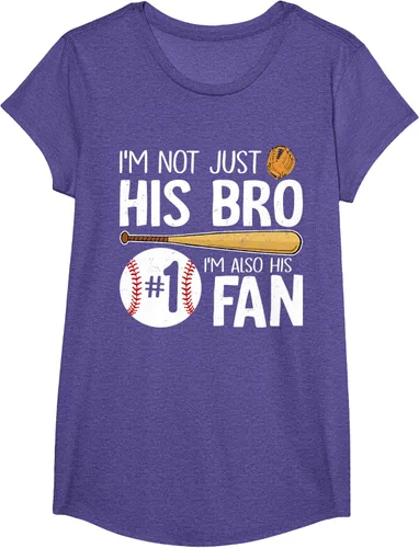 Vista 22 de Camiseta Baseball Brother I'm Not Just His Bro I'm His Number One Fan, Negro