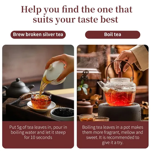 Vista 6 de XIXICHA Puerh Tea Premium Broken Silver Maduro Té Pu-erh Chino Yunnan Árbol Antiguo Puer Envejecido Pu erh Fuerte Fragancia de Arroz Glutinoso