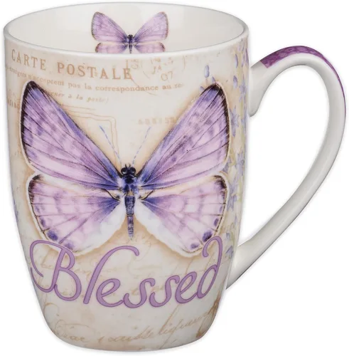 Vista 9 de Tazas con diseño de mariposa y texto: Blessed, Believe y Grace
