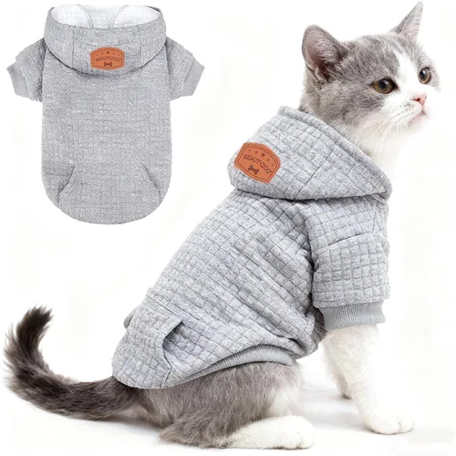 Vista 48 de BEAUTYZOO - Sudadera con capucha para perros con agujero para correa y bolsillo, suéteres para perros pequeños, medianos y grandes, niños y niñas