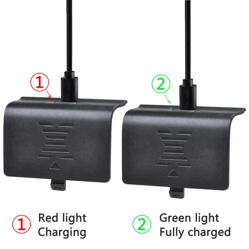 Vista 4 de PowerTrust Rechargeable Battery Compatible with Xbox One Controller Battery with 2 in 1 Micro USB Cable and Charge Kit for Xbox OneOne SOne XElite