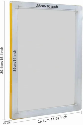 Vista 2 de Caydo 2 marcos de impresión de pantalla de seda de aluminio de 10 x 14 pulgadas con malla blanca 110 para serigrafía