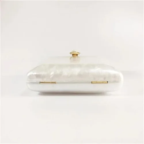 Vista 5 de ZLXDP - Bolso de mano de acrílico perla para noche, bolso de mano de cadena para boda, fiesta, mujer, bolso cruzado