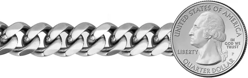 Vista 3 de Savlano Collar de cadena de eslabones cubanos de plata de ley 925 de 0.472 in para hombres y mujeres, fabricado en Italia, viene con caja de regalo