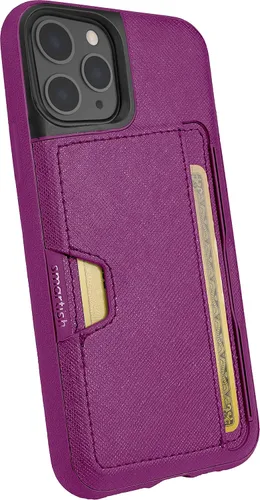 Vista 8 de Smartish Funda tipo cartera para iPhone 11 Pro - Wallet Slayer Vol. 2 [soporte protector delgado] tarjetero (seda) - Black Tie Affair