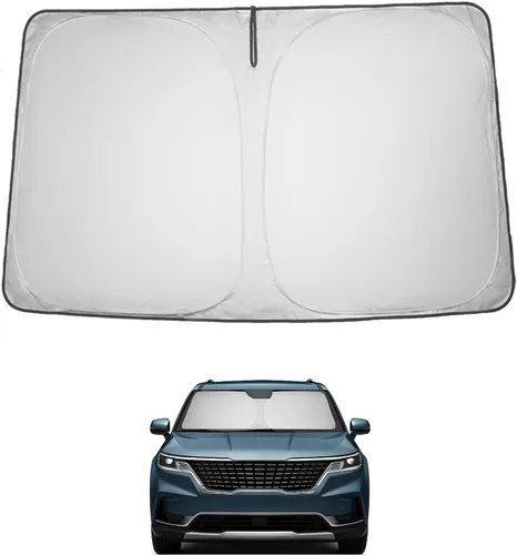 Vista 146 de Proadsy Parasol para parabrisas Rivian R1S 2022-2025 2026 de 4 capas plegable, protector de parasol frontal que bloquea los rayos UV, mantiene