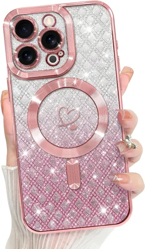 Vista 111 de Bonoma Compatible with iPhone 17 Pro Max Case 2025 Heart Checkered -Gold A cuadros-oro