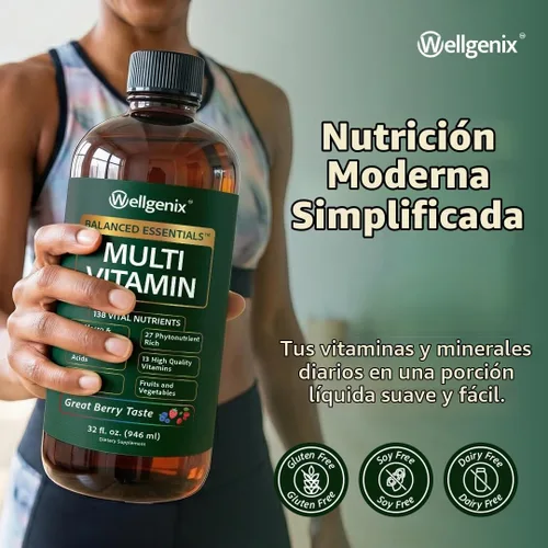 Vista 3 de Suplemento líquido nutricional Balanced Essentials, 32 onzas, Very Berry, HBE, 1, 1
