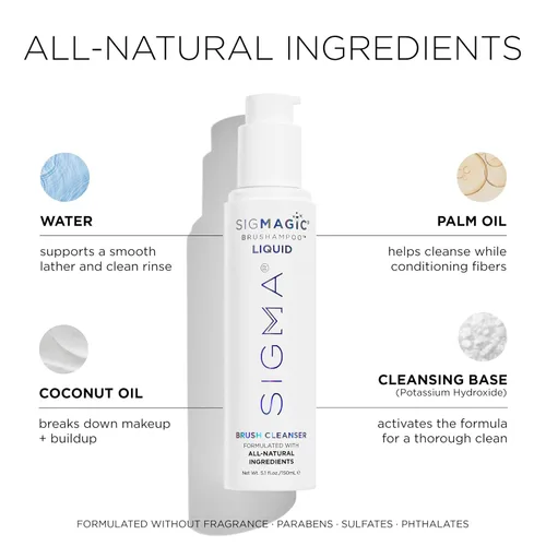 Vista 2 de Sigma Beauty Sigmagic Brushampoo - Limpiador líquido de brochas de maquillaje, solución limpiadora de brochas de maquillaje de grado profesional