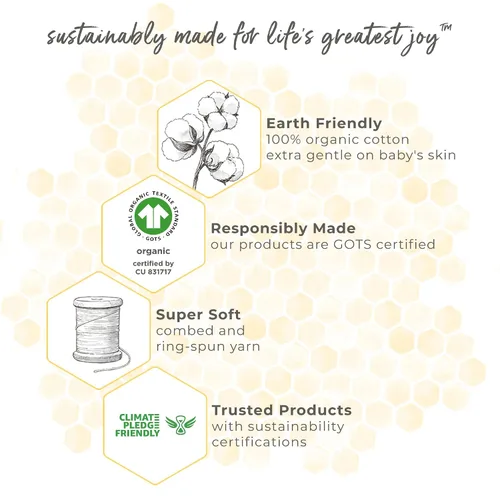 Vista 7 de Burt's Bees Baby Bata de baño unisex con capucha para bebés, de tejido orgánico, artículos esenciales de baño para recién nacidos, unisex para niños