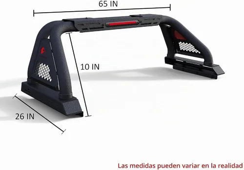 Vista 9 de Black Horse Off Road Classic Pro - Barra antivuelco modular texturizada negra compatible con Nissan Frontier RB07MT 2005-2021