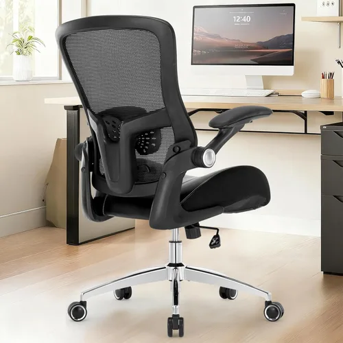 Vista 2 de Silla de oficina grande y alta de 400 libras, silla de escritorio para computadora resistente con asiento ancho de espuma de modelado 3D, silla