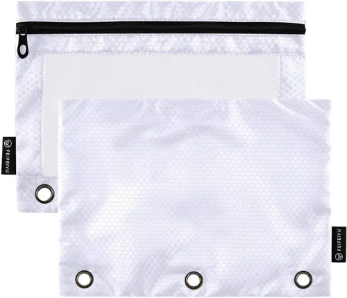 Vista 32 de Gredecor Estuche para lápices con 3 anillos con cremallera negra, paquete de 2 unidades, organizador de carpetas transparentes para ventana escolar