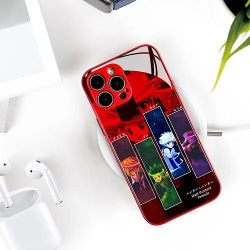 Vista 5 de HxH Gon Killua Kurapika - Funda protectora para iPhone 11, diseño de manga anime, color rojo templado a prueba de golpes Classic manga graphics