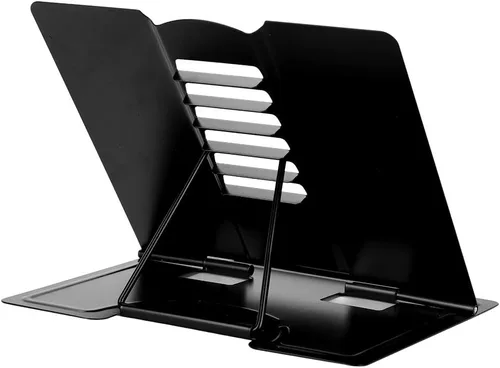 Vista 2 de Soporte plegable para libros de escritorio para leer, bandeja de observación de pie y soporte para papel de página, soporte ajustable