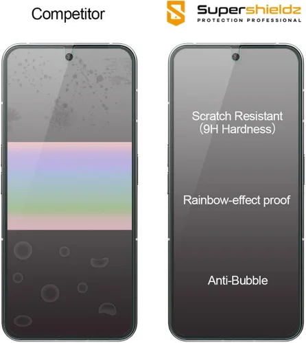 Vista 2 de Supershieldz (3 unidades) Diseñado para Nothing Phone (2) Protector de pantalla de vidrio templado, antiarañazos, sin burbujas