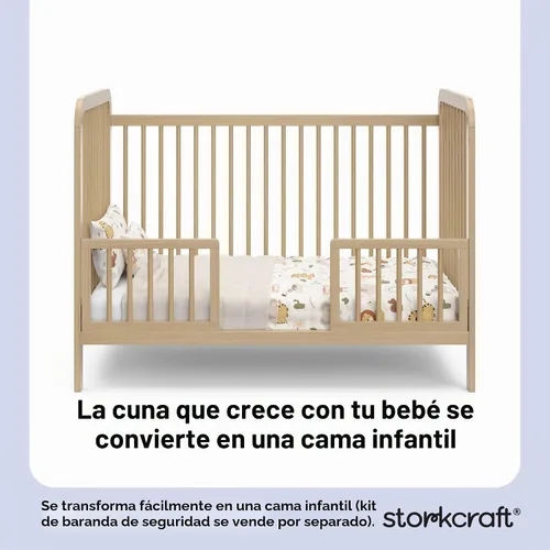 Vista 6 de Storkcraft Pasadena 3-in-1 Convertible Crib, Driftwood