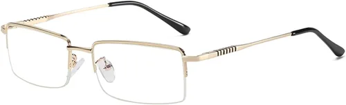 Vista 13 de Half Rimless Metal Eyewear Frames Blue Light Blocking Transparent Lens Business Glasses