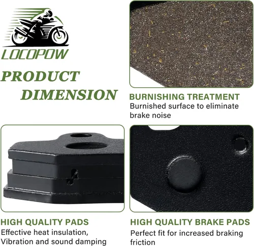 Vista 6 de LOCOPOW Pastillas de freno Rhino 660 700 Delanteras y traseras para Yamaha YXR660 4x4 2004-2007 Raptor 700 700R YFM700 2006-2012 Rhino 450 YXR450