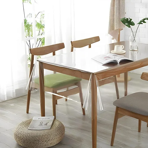Vista 3 de Restaurantware -Table Tek - Protector de mesa de 54 x 54 pulgadas, 1 protector rectangular de PVC - 6 mil de grosor, impermeable, cubierta