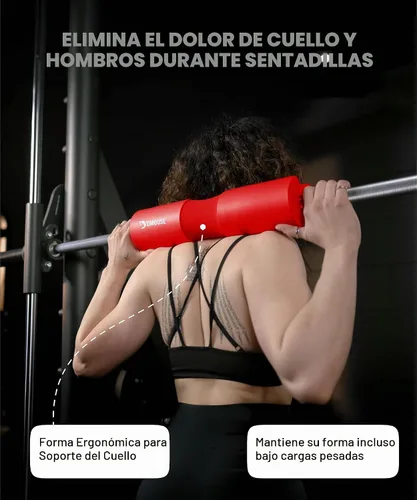 Vista 4 de DMoose Fitness Barbell Pad for Hip Thrust, Squat & Lunges - Non-Slip Thick Foam Cushion for Neck and Back Support with Two Straps - Hip Thrust Pad
