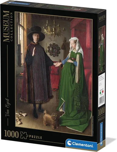 Vista 6 de Clementoni - 39663 - Rompecabezas de la colección del museo - Arnolfini y esposa - Rompecabezas de 1000 piezas, hecho en Italia, rompecabezas