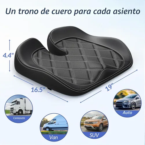 Vista 8 de ZIKEE Cojín de asiento de coche con espuma viscoelástica para un viaje largo, alivio del dolor sentado, cojín ergonómico para asiento de coche