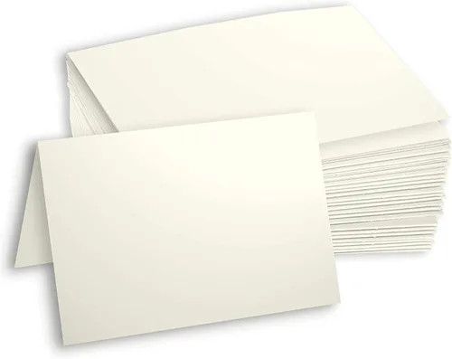 Vista 8 de Hamilco Cartulina blanca crema en blanco, tarjetas A2 plegadas - Invitaciones de felicitación estacionarias - 4 1/4 x 5 1/2 pulgadas, peso pesado