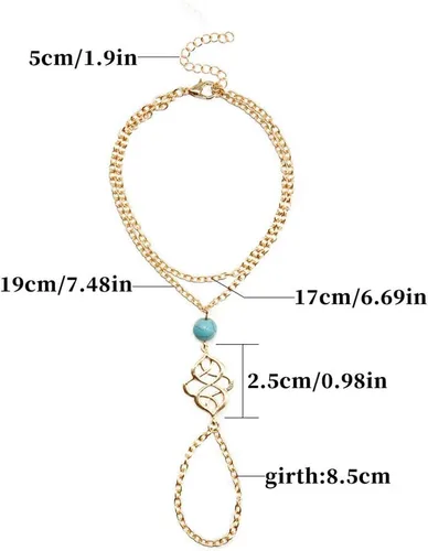Vista 4 de Obmyec - Pulsera para mujer, diseño bohemio, color turquesa