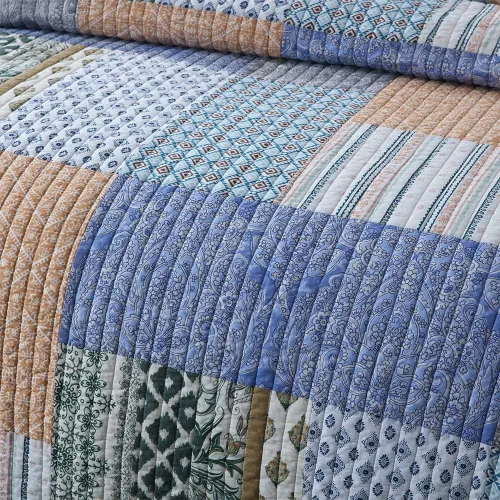 Vista 9 de Autumn Dream - Juego de colchas de algodón, juego de cubrecama reversible, conjunto de cubrecamas, edredón de confort, estampado floral vintage