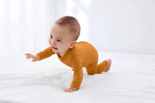 Vista 7 de GUISBY Mameluco sin pies para bebé, pijama de rayón con cremallera de 2 vías con manga larga