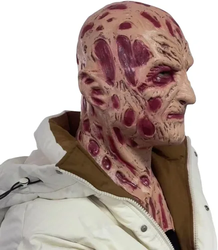 Vista 5 de Máscara de Freddy de látex de terror de cara completa para Halloween, fiesta de película, cosplay, accesorios de disfraces