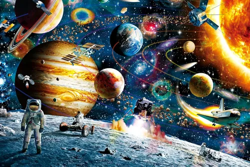 Vista 10 de Rompecabezas HENGCHI para adultos, 1000 piezas, arte de fantasía de pueblo de hongos Encantado cuento de hadas rompecabezas cerebro impulsar marco