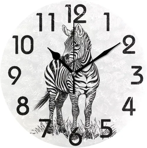 Vista 35 de Spring Hummingbird - Reloj de pared redondo con estampado de flores, 9.5 pulgadas, funciona con pilas, reloj de escritorio analógico silencioso