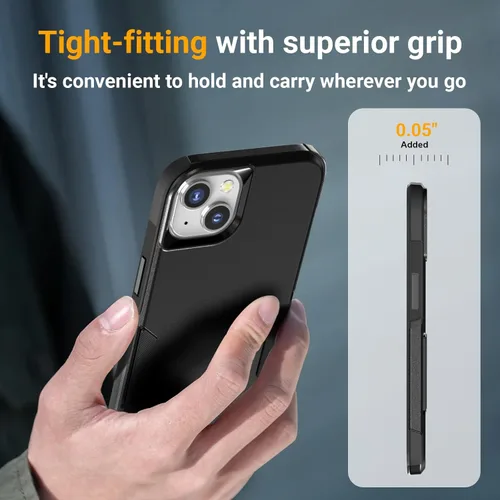 Vista 9 de jaroco Funda para iPhone 13 y Funda para iPhone 14 y Funda para iPhone 15 [Protección de Servicio Pesado][Protección contra Caídas de Grado